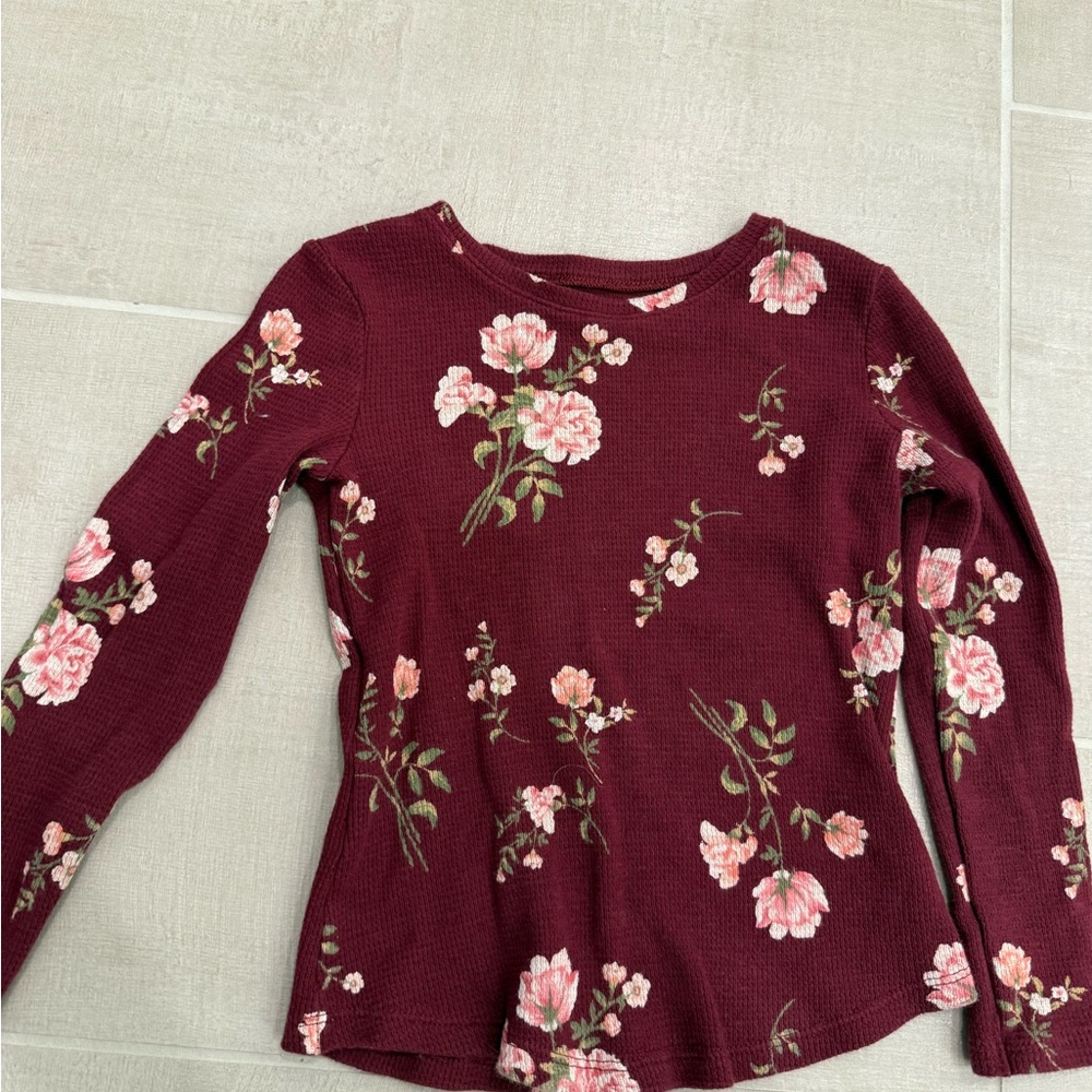 Old Navy Burgundy Floral Top